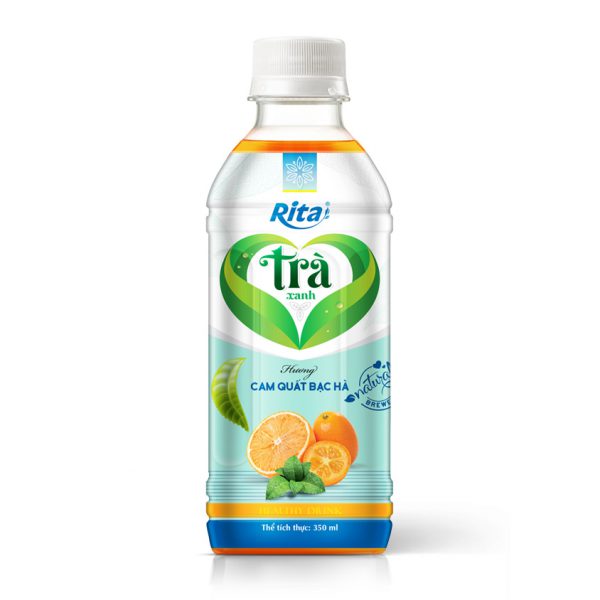 Trà xanh vị cam quất bạc hà 350ml - Nước Giải Khát Rita - Công Ty TNHH Thực Phẩm Và Nước Giải Khát Rita